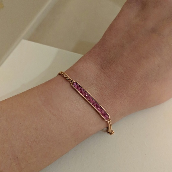 Swarovski rose gold pink stones toggle bracelet - Picture 3 of 3